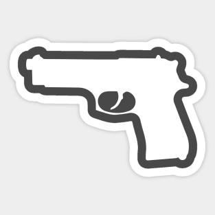 Semi-automatic Handgun Silhouette Sticker